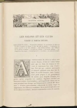 Chapitre sixième. Les salons et les clubs. - Usages et mœurs intimes.