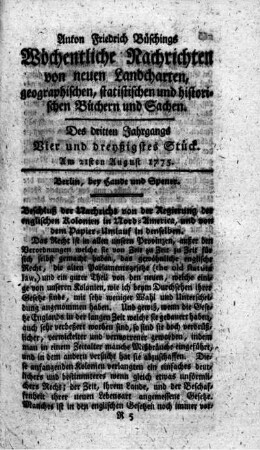 Vier und dreyßigstes Stück