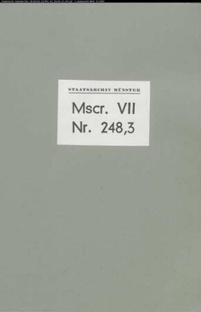 Historische Materialsammlungen Roger Wilmans, Bd. 3
