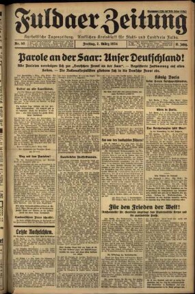 Erste Ausgabe vom Freitag, den 02. März 1934.