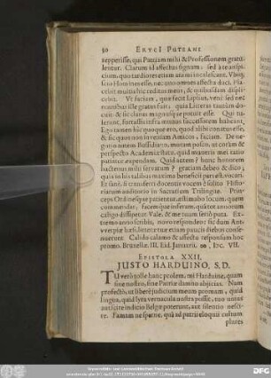 Epistola XXII. Iusto Harduino. S. D.