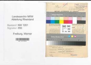 Entnazifizierung Werner Freiburg , geb. 11.06.1897 (Elektriker)