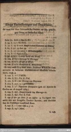 Einige Verbesserungen und Druckfehler