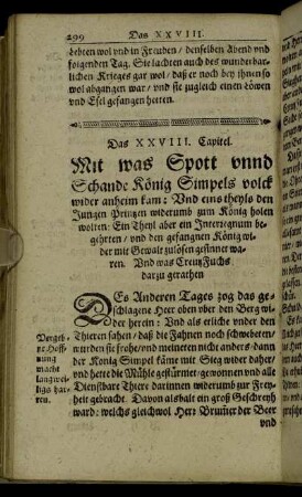 Das XXVIII. Capitel. Mit was Spott unnd Schande König Simpels volck wider anheim kam.