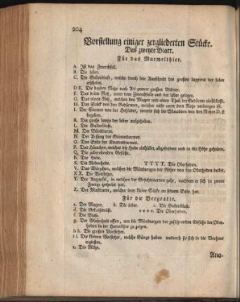 Vorstellung einiger zergliederten Stücke