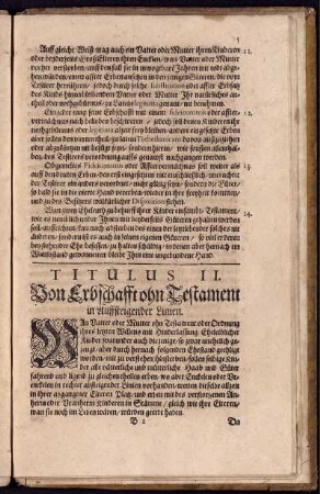 Titulus II. Von Erbschafft ohn Testament in Auffsteigender Linien