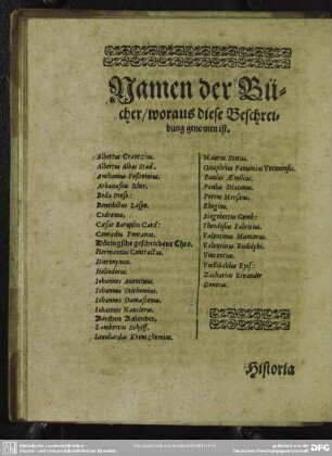 Namen der Bücher, woraus diese Beschreibung genomen ist