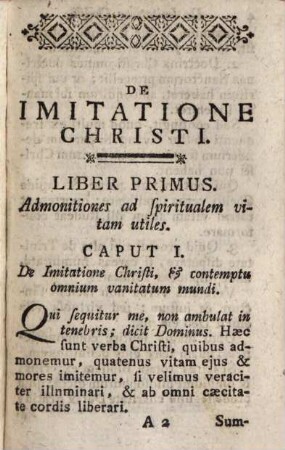 Venerabilis Thomae A Kempis Can. Reg. S. Augustini De Imitatione Christi : Libri Quatuor