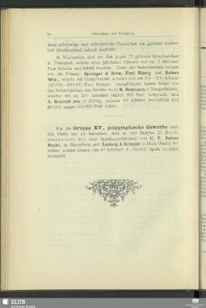 [Gruppe XV. polygraphische Gewerbe]