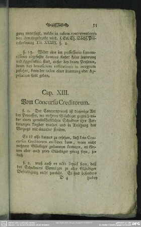 Cap. XIII. Vom Concursu Creditorum