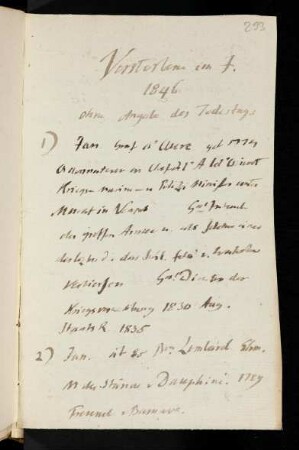 293r-297v, Verstorbene im Jahr 1846 ohne Angabe des Todestags.