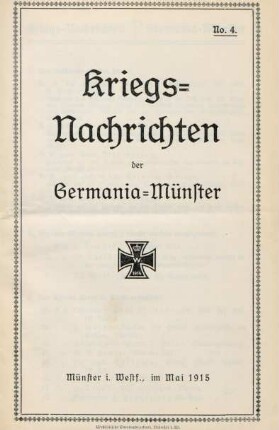 4.1915: Kriegsnachrichten der Germania, Münster
