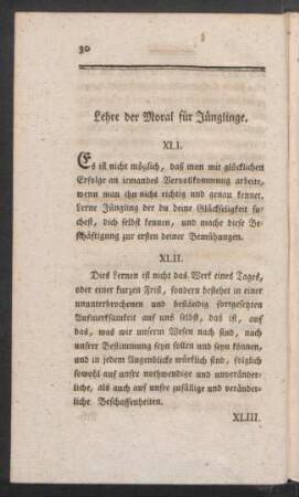 Lehre der Moral für Jünglinge