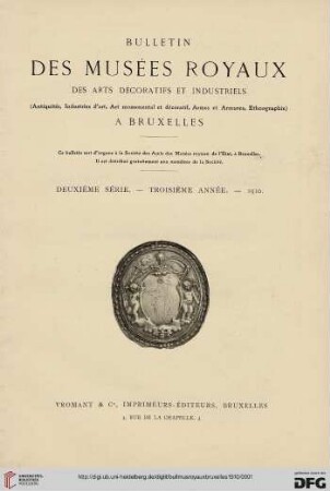 Bulletin des Musées Royaux des Arts Décoratifs et Industriels