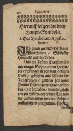 Hierauff folgen die drey Haupt-Symbola.