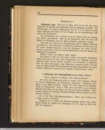 1. Rückmarsch und Stellungskämpfe an der Aisne 1914/15