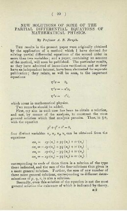 New solutions of some of the partial differential equations of mathematical physics.