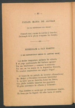 Carlos María de Alvear : (En el centenario del héroe)