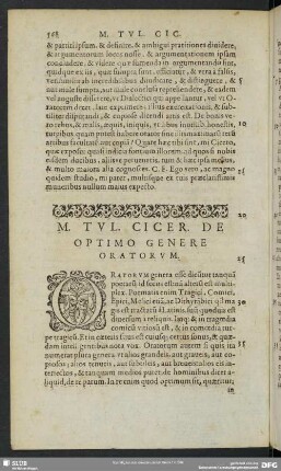 M. Tul. Cicer. De Optimo Genere Oratorum