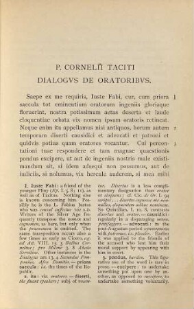 Dialogus de Oratoribus : Edited, with Introduction, Notes, and Indexes by Charles Edwin Bennett