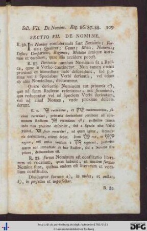 VII. De Nomine.