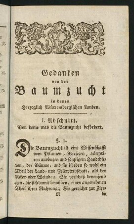 259-335, I. Abschnitt. Von deme was die Baum-Zucht befördert.