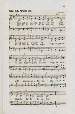 Nro. 11 Psalm 33. Freut euch des Herren, ihr Gerechten