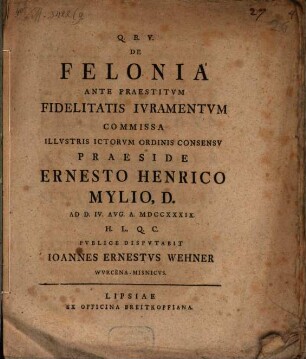 De felonia, ante praestitum fidelitatis iuramentum commissa