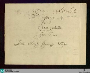Symphonies. Arr - Don Mus.Ms. 703 : cemb; G; Hob I:92