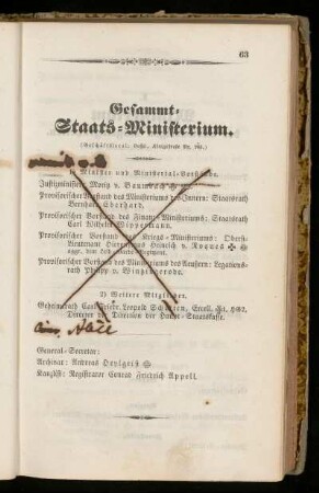 Gesammt=Staats=Ministerium.