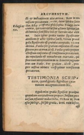 Testimonia Scripturae, quod gratia significet gratuitam acceptationem &c.
