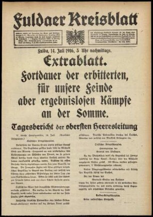 Ausgabe vom Freitag, den 14. Juli 1916.