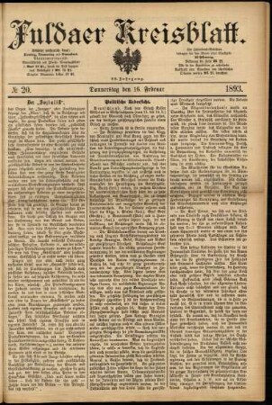 Ausgabe vom Donnerstag, den 16. Februar 1893.