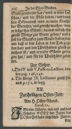 XII. Zur heiligen Oster-Zeit