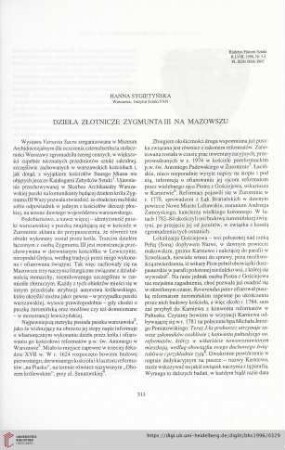 58: Dzieła złotnicze Zygmunta III na mazowszu