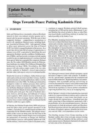 Steps towards peace : putting Kashmiris first