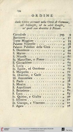 Ordine delle Chiese et.