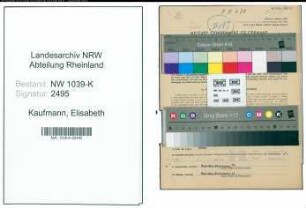 Entnazifizierung Elisabeth Kaufmann , geb. 01.10.1916 (Aerztin)