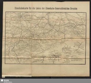 Eisenbahnkarte für die Linien der Eisenbahn-Generaldirektion Dresden