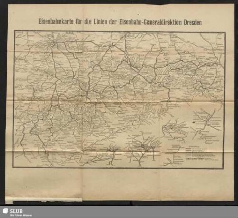 Eisenbahnkarte für die Linien der Eisenbahn-Generaldirektion Dresden