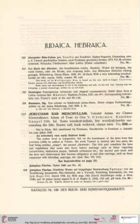 Judaica. Hebraica (Nr. 523-539)