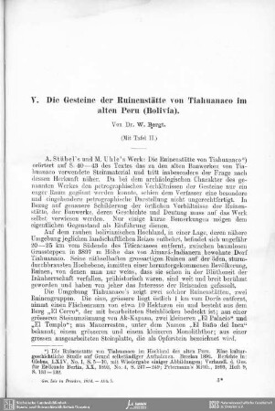 Die Gesteine der Ruinenstätte von Tiahuanaco im alten Peru (Bolivia)