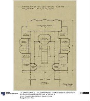St. Louis, Sommersitz eines Kunstfreundes auf der internationalen Ausstellung, Vorentwurf, Grundriss