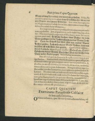 Caput Quintum. Examinatur Paraphrasis Caldaicae de hoc casu sententia.