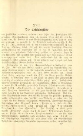 XVII. Die Betriebsstätte