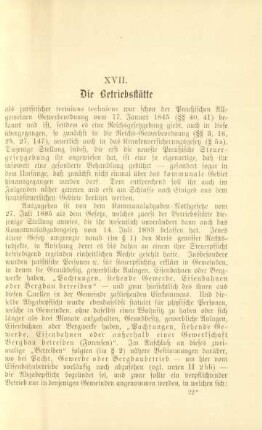 XVII. Die Betriebsstätte