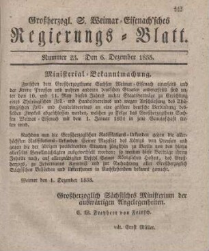 Nr. 23 : 6. Dezember 1833