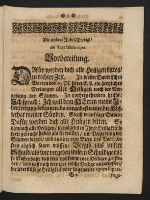 Die andere Jubel-Predigt/ am Tage Allerheiligen.