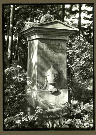 Friedhof. Grabstein d. Kgl. Forstmeisters Hedinger, +1844
