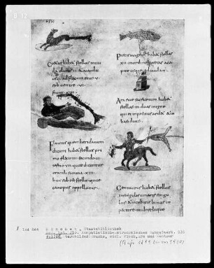 Komputistisch-Astronomisches Sammelwerk — Bildseite mit fünf Miniaturen, Folio 120verso